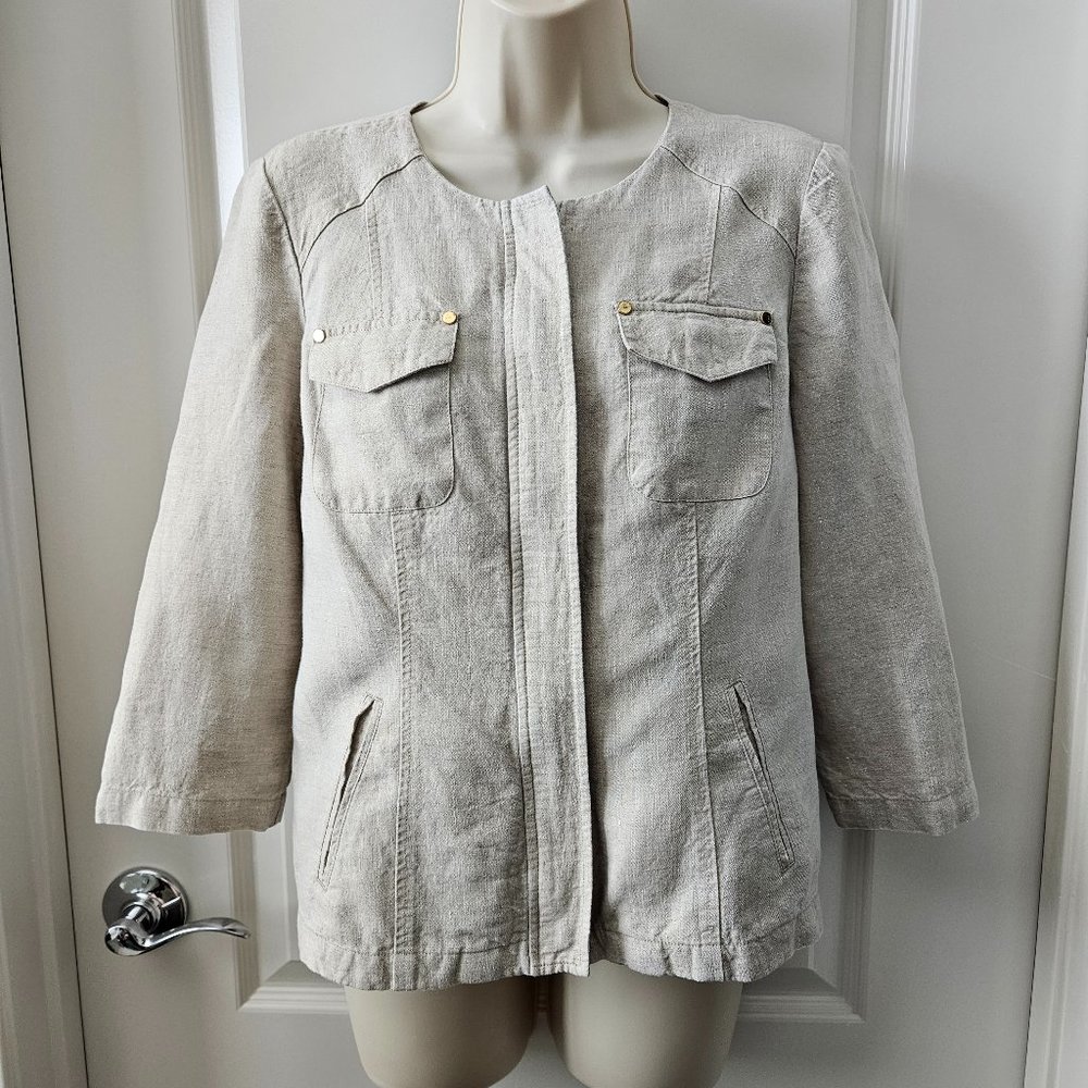 Chico's Linen Zip Down Shirt or Jacket